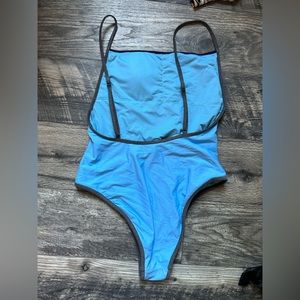 Aerie, one-piece, blue and grey, size medium